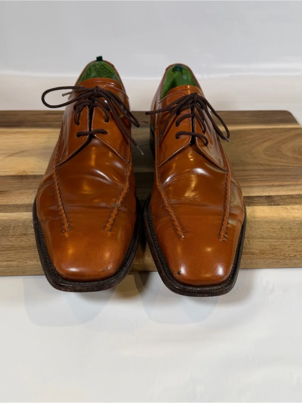 Paul Smith Men's Magnum Patten Cognac Brown Leather Derby Shoes Size 9 43